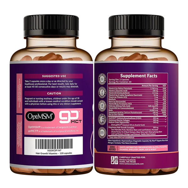 HAIR GROWTH 🌸 Vitaminas para el Crecimiento del Cabello para Mujeres