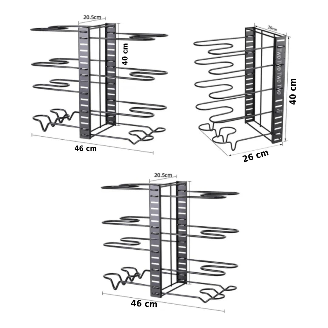 Organizador de ollas tapas vertical de acero - Chapin